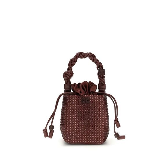 Ganni Handbags - Ganni Bordeaux Recycled Polyester Women's Handbag